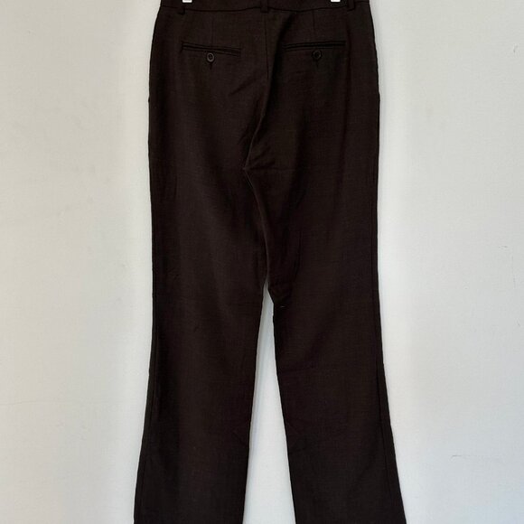 Theory Brown Wool Flare Leg Trousers - Picture 4 of 4
